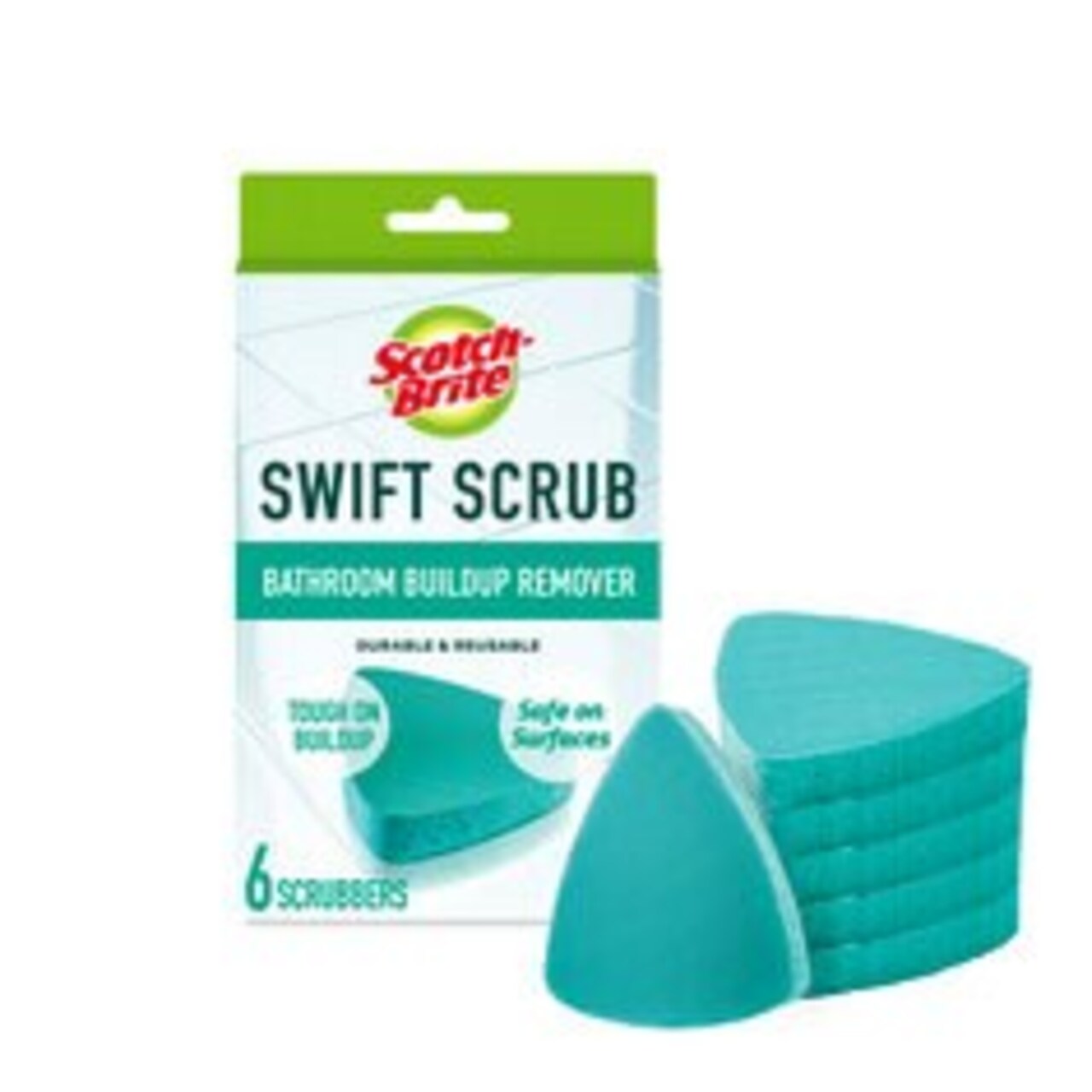 Scotch-Brite® Swift Scrub Bathroom Buildup Remover 835T-SIOC, 3.8 in x 4.5 in x 0.8 in (97 mm x 114 mm x 20 mm)